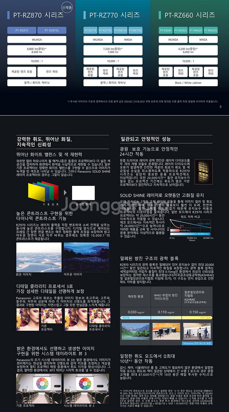 파나소닉 만안시 레이저 중고빔프로젝터 PT-RX110--4