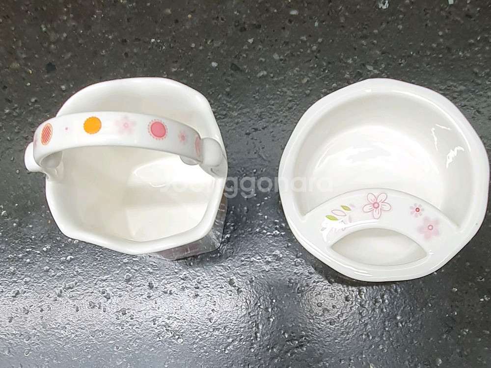 [새제품] 파르페컵 2P, 도자기 수저통 및 국자 받침--1