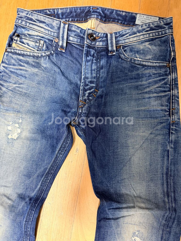 디젤 타바 빈티지 데미지 워싱 슬림 스키니 데님팬츠28--2