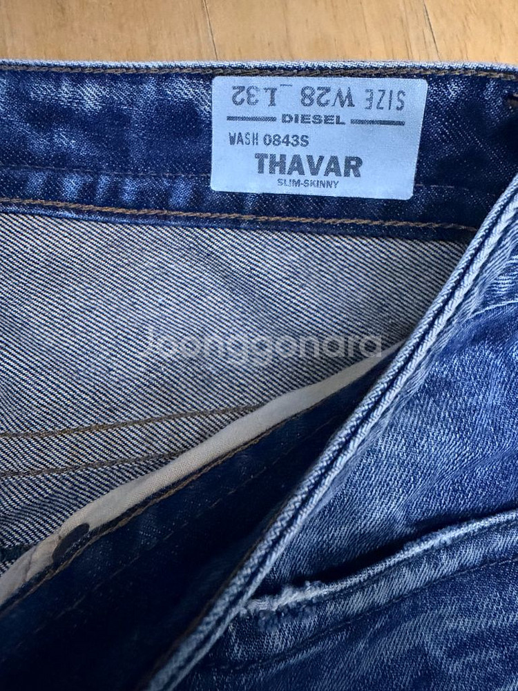 디젤 타바 빈티지 데미지 워싱 슬림 스키니 데님팬츠28--7