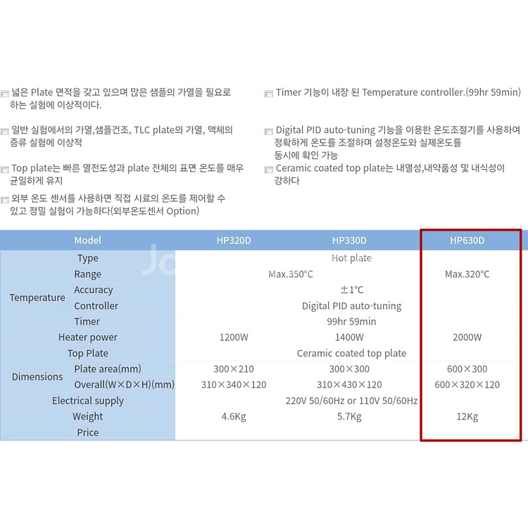 대형 디지털 핫플레이트 H630D 판매합니다.--2