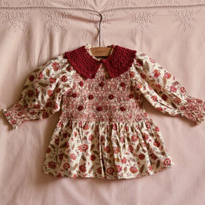 봉주르 다이어리 핸드스모크 블라우스 새상품