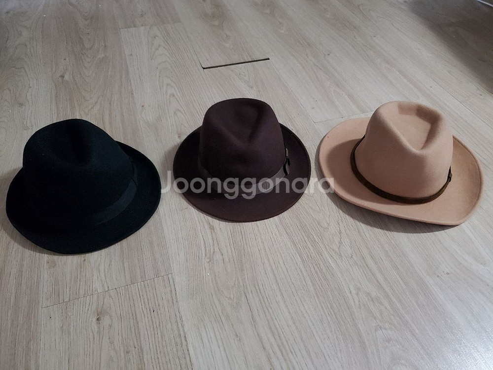 페도라 모자 3개 일괄 처분--0