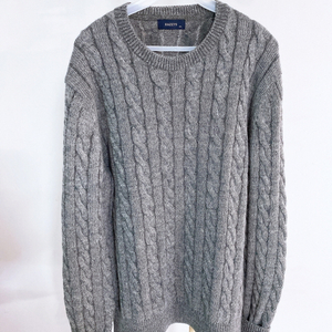 (105)헤지스남자모헤어꽈배기라운드긴팔니트