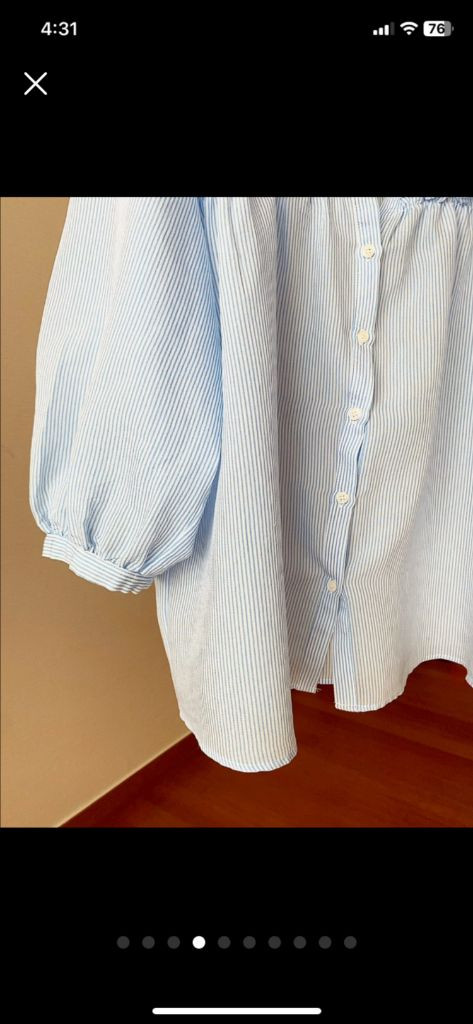 자라 핀스트라이프 프릴 블라우스--3