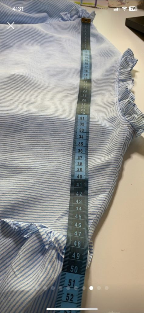 자라 핀스트라이프 프릴 블라우스--7