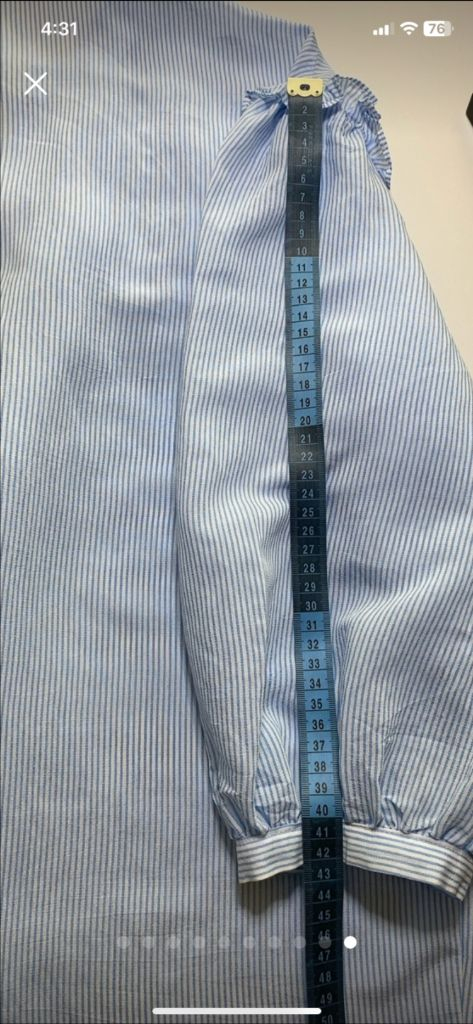 자라 핀스트라이프 프릴 블라우스--9