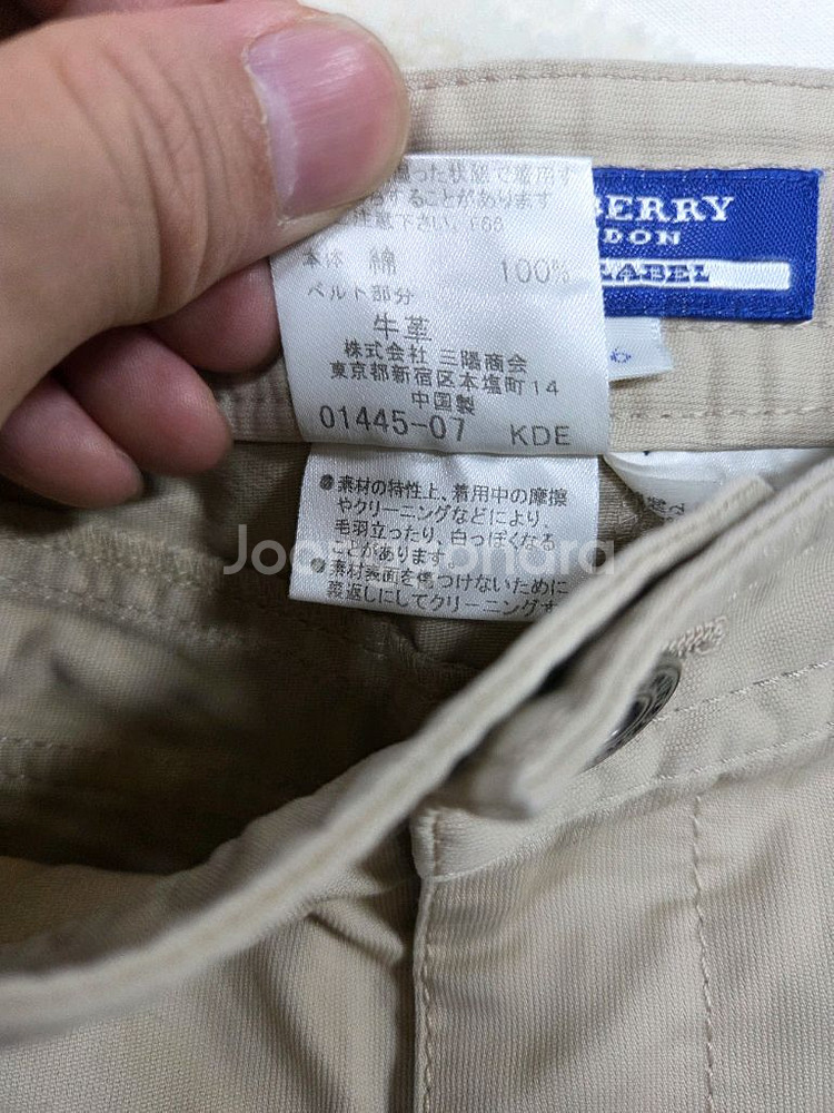 버버리 여성 일본판 블루라벨 코튼 7부 팬츠 36--3