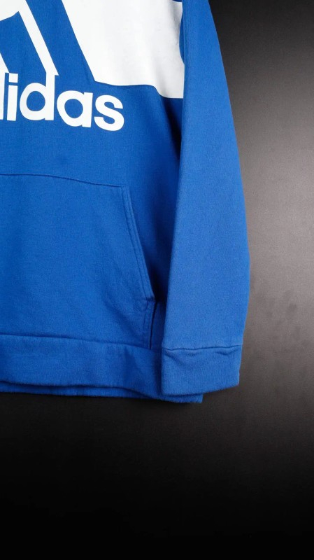 [XL] 아디다스 삼선 블루 후드티--1
