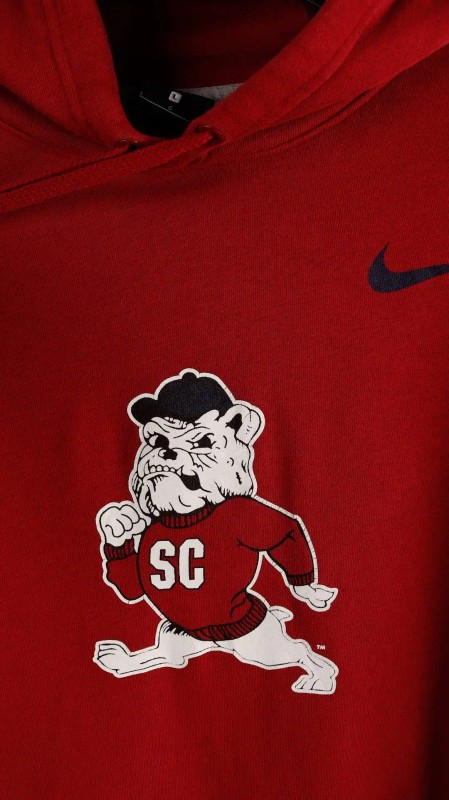 [L] 나이키 불독 레드 후드티--2