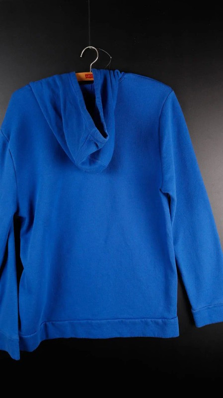 [XL] 아디다스 삼선 블루 후드티--4