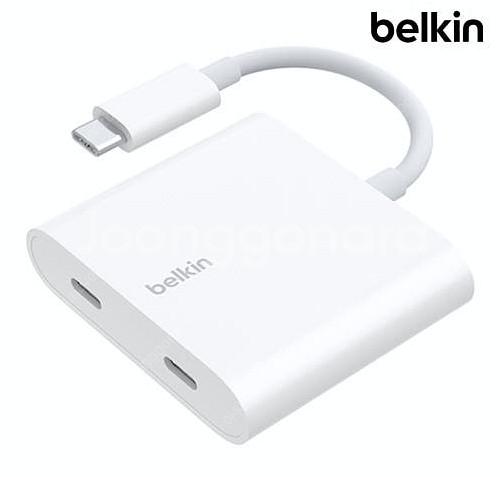 벨킨 C타입 듀얼 젠더 10Gbps 데이터 전송+100--0