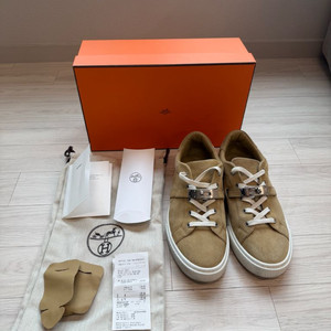 에르메스 캘리 스니커즈 스웨이드 베이지 43사이즈