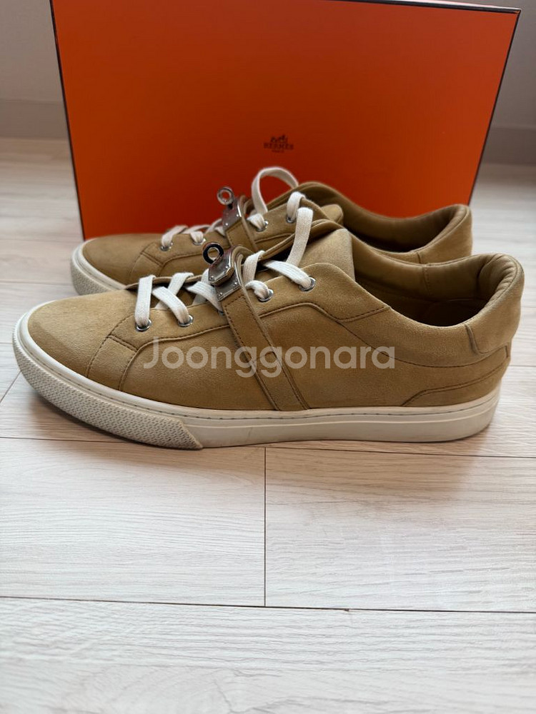 에르메스 캘리 스니커즈 스웨이드 베이지 43사이즈--2