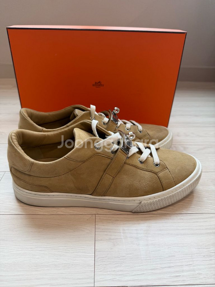 에르메스 캘리 스니커즈 스웨이드 베이지 43사이즈--3