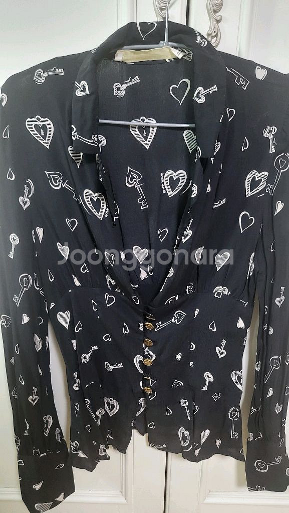 자라 하트 컬랙션 크롭 블라우스--0