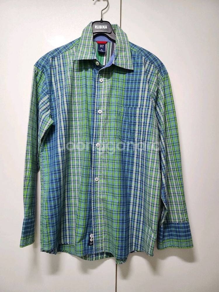 Gap 면100% 체크남방(봄가을) 가슴둘레100cm--0