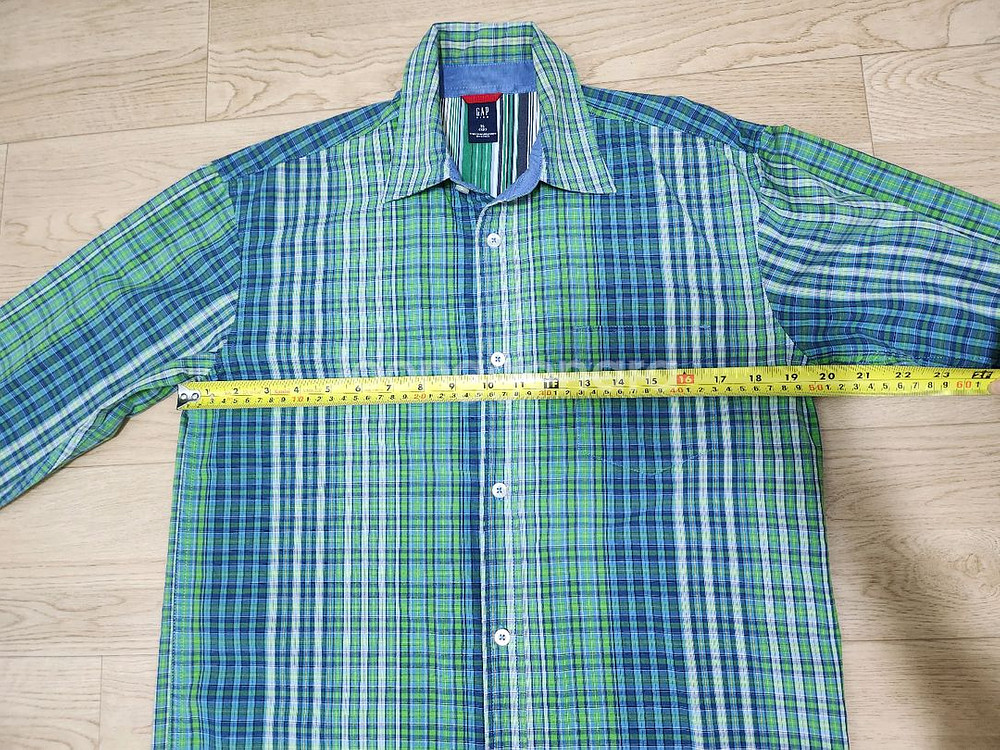 Gap 면100% 체크남방(봄가을) 가슴둘레100cm--3