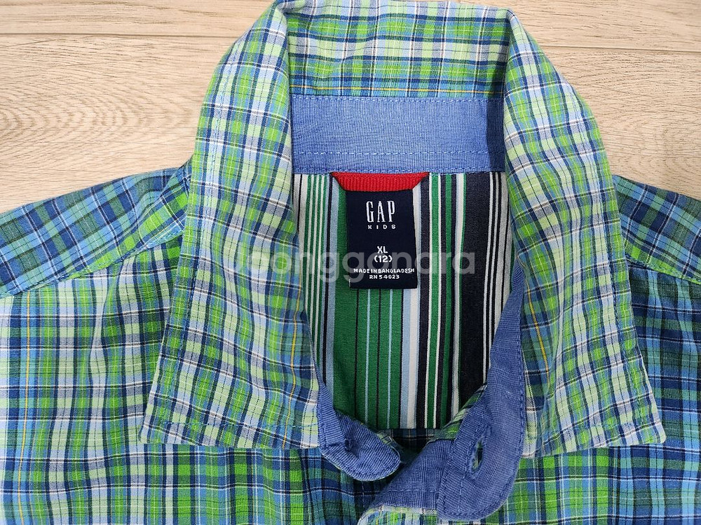 Gap 면100% 체크남방(봄가을) 가슴둘레100cm--5