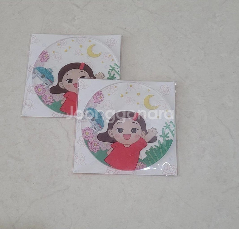 울산큰애기 티 코스터 컵받침 새상품 2개--0