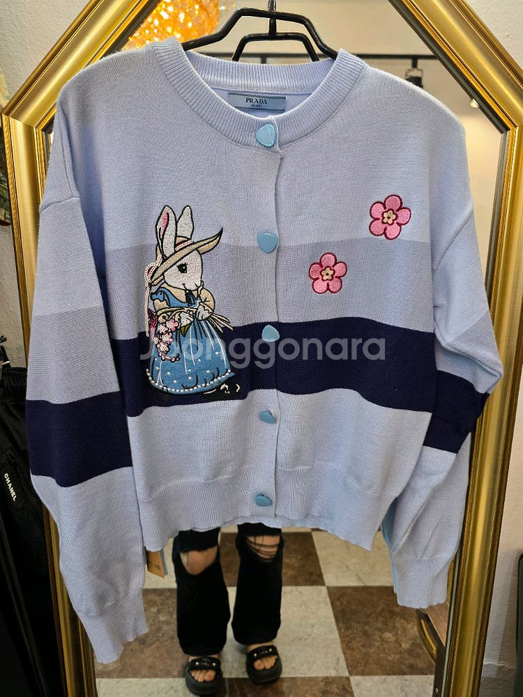 M 토끼자수 캐시미어 니트가디건--1