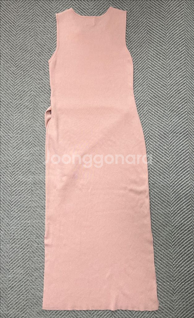 유메르 핑크 민소매 니트 롱 원피스 정품--1