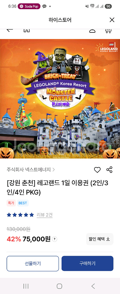 레고랜드 티켓 입장권 2인--0