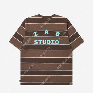 L 아이앱 스튜디오 스트라이프 브라운 반팔 새상품