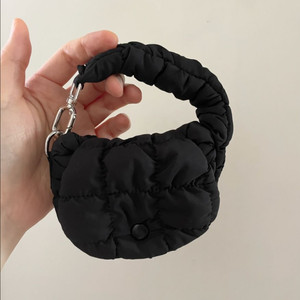 퀼팅 키링 백참 / 미사용, 블랙