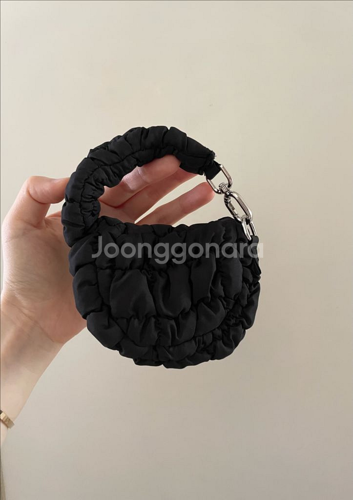 퀼팅 키링 백참 / 미사용, 블랙--1