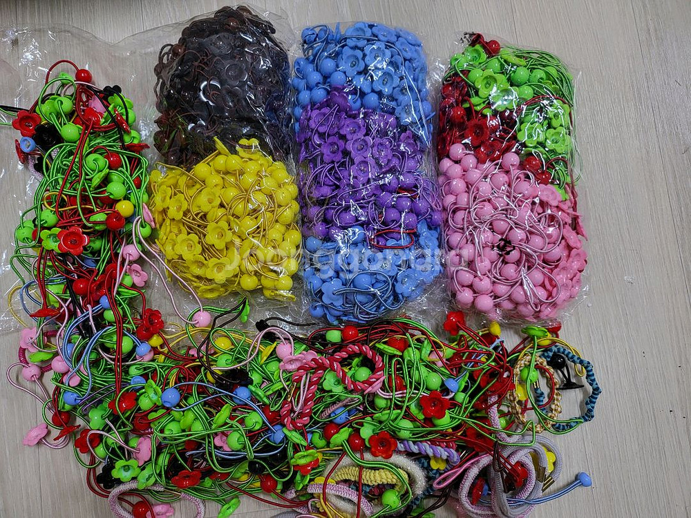 공예 머리끈 머리고무줄 만들기 꽃캡 부자재--0