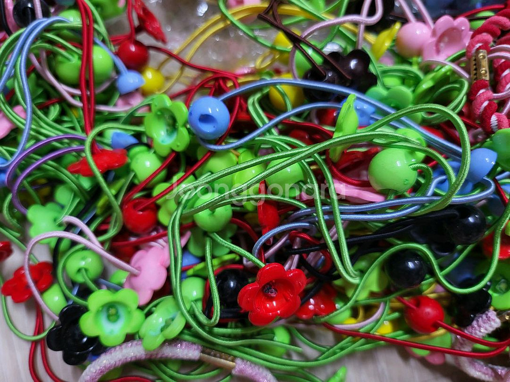 공예 머리끈 머리고무줄 만들기 꽃캡 부자재--3