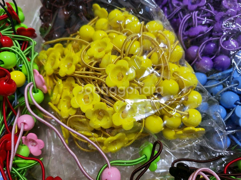 공예 머리끈 머리고무줄 만들기 꽃캡 부자재--1