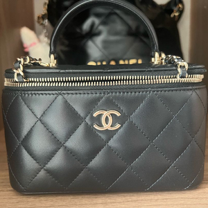 샤넬 직사각 베니티 탑핸들 램스킨 31번대