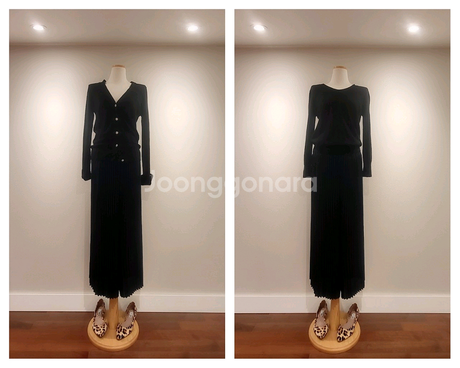 ZARA 플리츠 와이드 팬츠 (XS/~66)--3