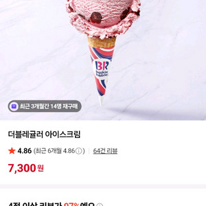 베스킨라빈스 더블레귤러 아이스크림