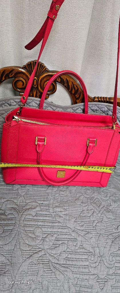 mcm숄더핑크크로스가방--2