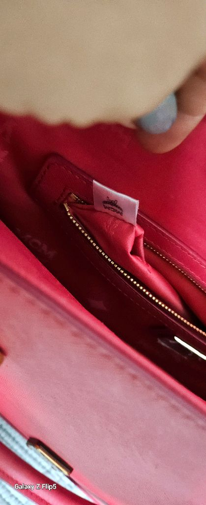 mcm숄더핑크크로스가방--5