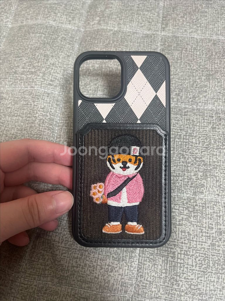 DESIGN SKIN 아이폰 코듀로이 카드케이스 자수--1