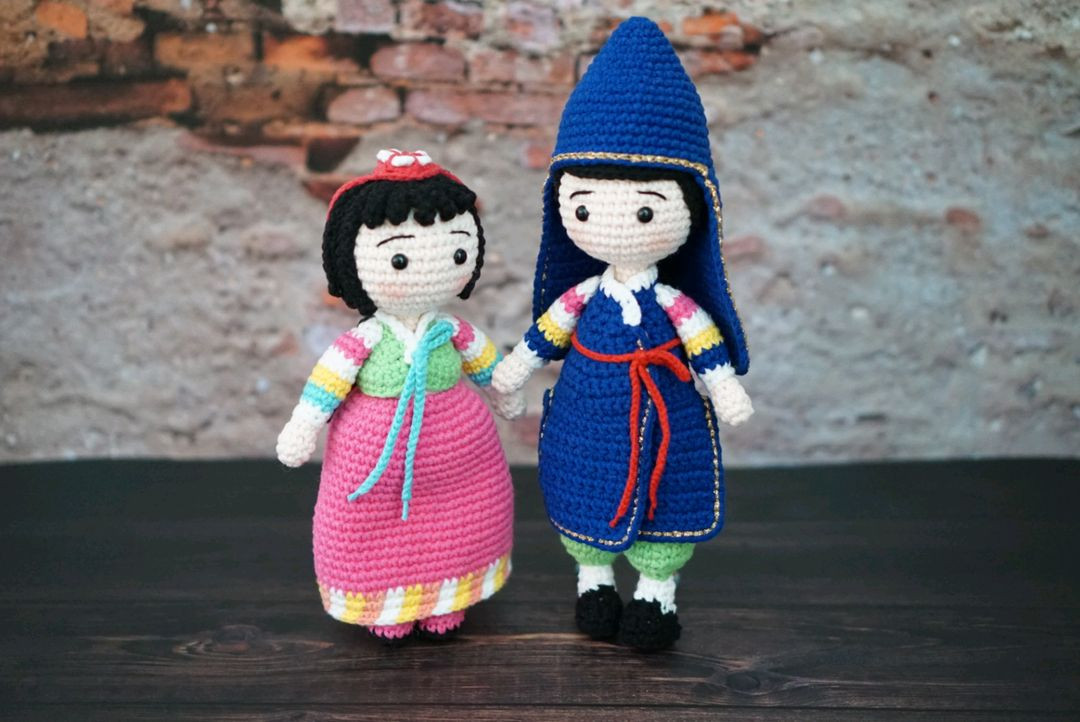 한복입은 도령, 아씨 손뜨개 인형 (계좌거래)--5