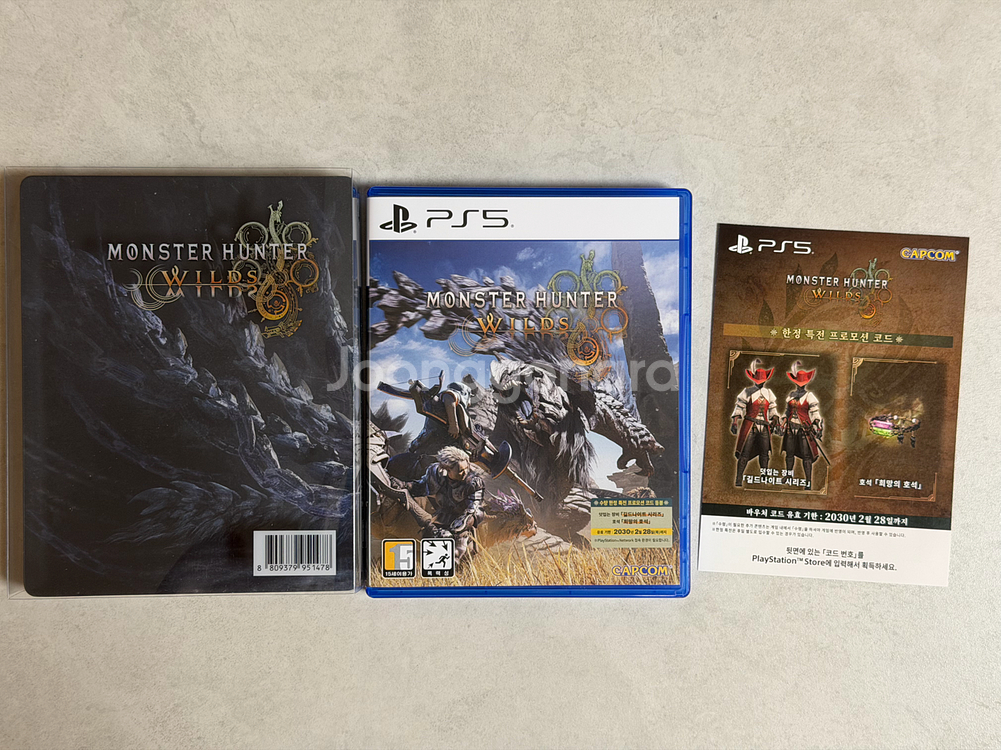 PS5 몬스터헌터 와일즈 + 스틸북 + 초회코드 팝니다--0
