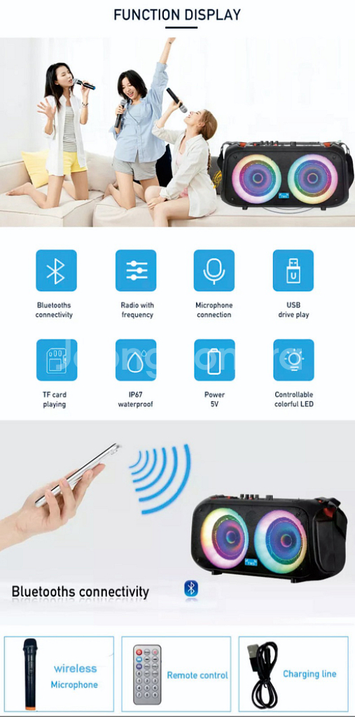 최고급형 더블 블루투스 스피커 파티박스 NDR-Q68--6