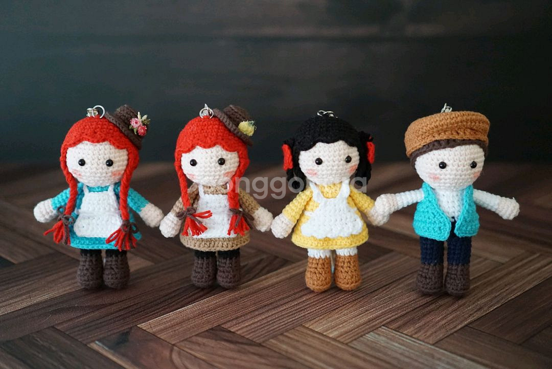 빨강머리앤, 다이애나, 길버트 뜨개 키링 (계좌거래)--0