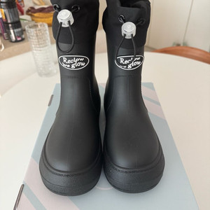 리끌로우 셔링 레인부츠 블랙 36