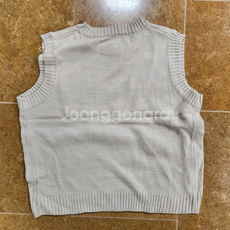 베이지 니트 베스트--1