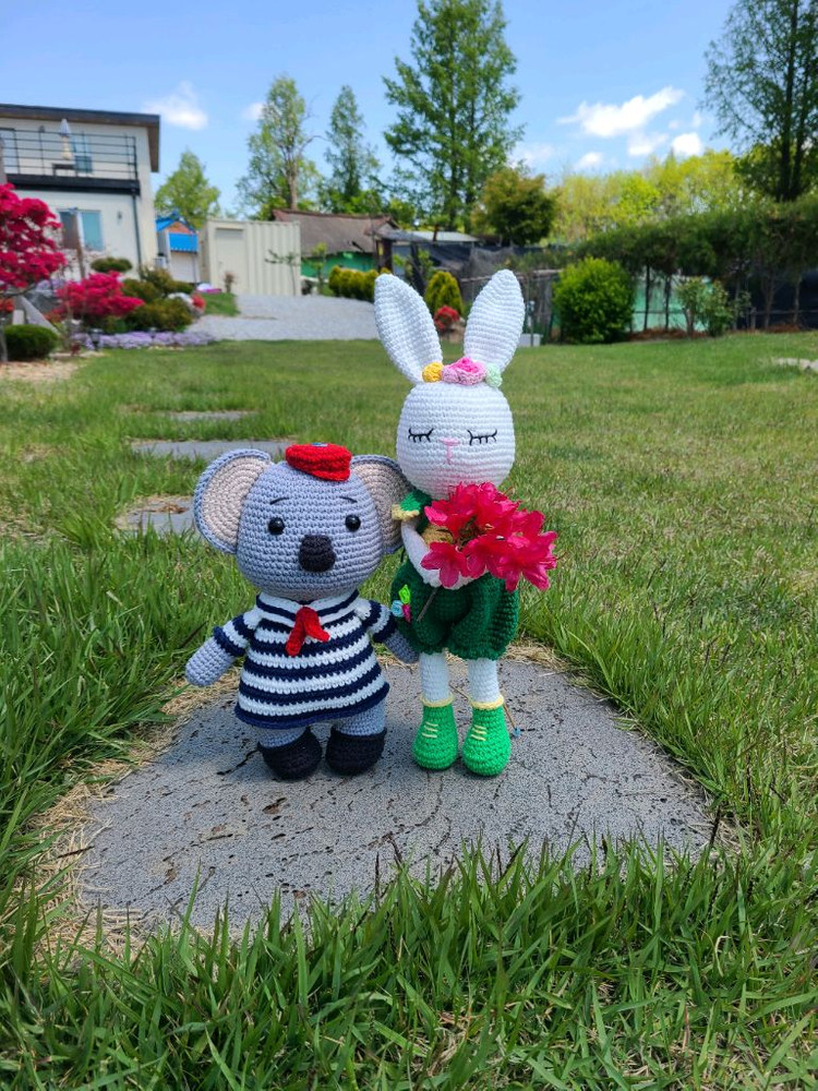 토끼 손뜨개 코바늘 인형 (계좌거래)--2