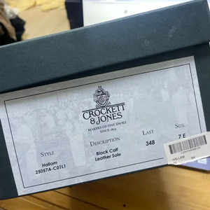 [UK7 E] 크로켓 앤 존스 할람 블랙 C&J