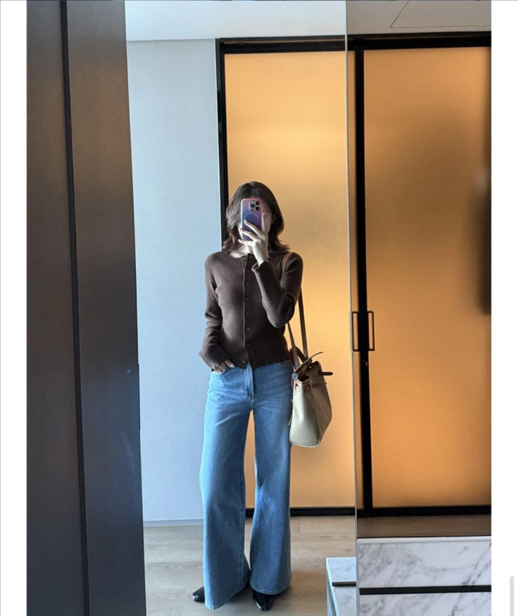 헤이즐모드 프릴골지가디건 브라운 이미지
