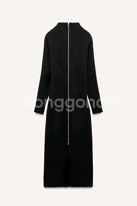 자라 zw컬랙션 울혼방 지퍼 롱 원피스--3