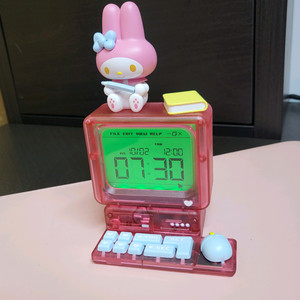 로이체 레트로 컴퓨터 모양 마이멜로디 탁상시계
